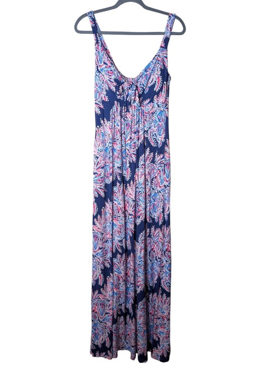 Lilly Pulitzer Dresses & Skirts - Lilly Pulitzer Maui Maxi Dress Oyster Bay Blue Miss Shell Size 4 pockets empire